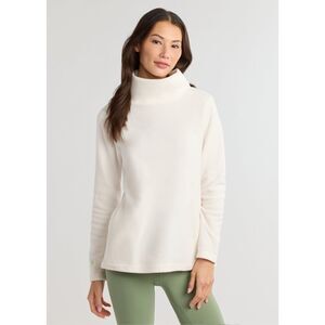 Dudley Stephens Cobble Hill High Neck Terry Cream Pullover w Pockets Size Large